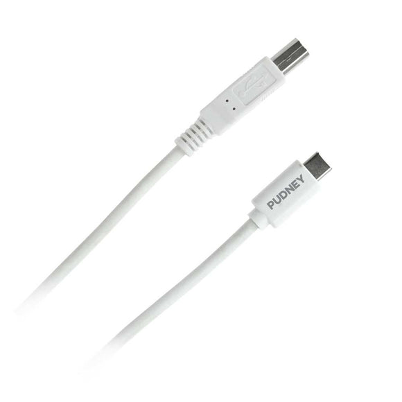 PUDNEY USB C PLUG TO USB B PLUG V2.0  2 METRE WHITE