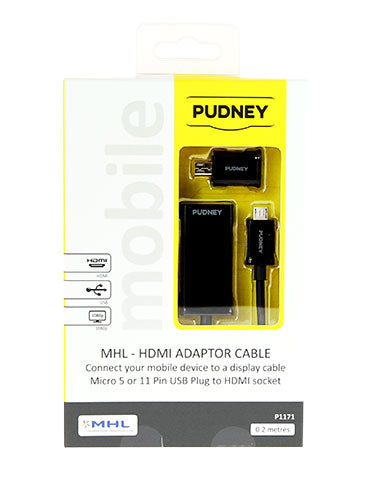 PUDNEY MHL 2.0 HDTV HDMI ADAPTOR CABLE BLACK