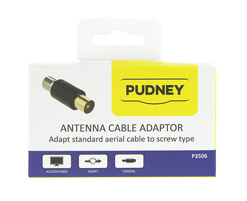PUDNEY COAXIAL PLUF TO F SOCKET ADAPTOR